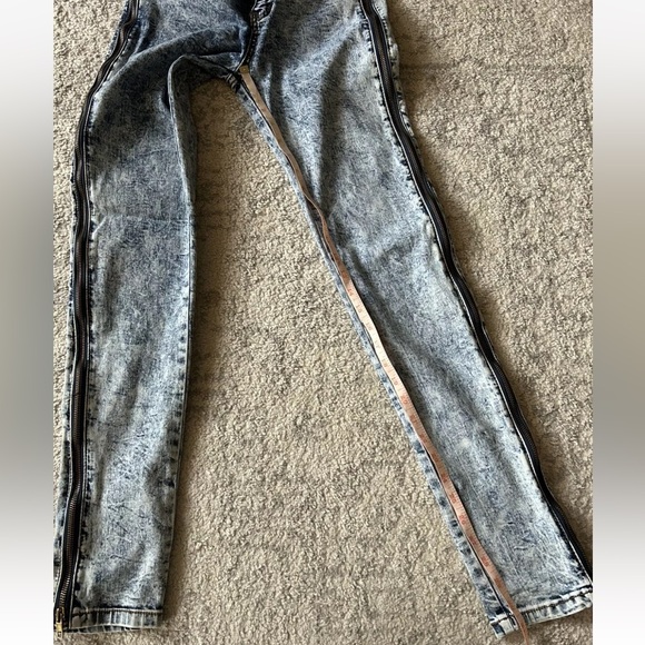 K Jordan Jeans Punk with zipper accents,skinny jean sz 6 Women’s Acid Wash Goth - Picture 6 of 10